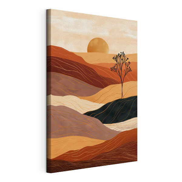 Cuadros Cuadros Paisaje con un árbol y colinas (SKU: s49817)