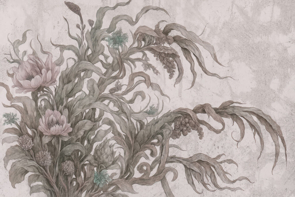 Painting of flowers and leaves Painting of flowers and leaves