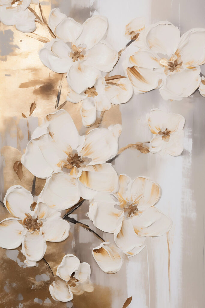 Painting of flowers on a wall