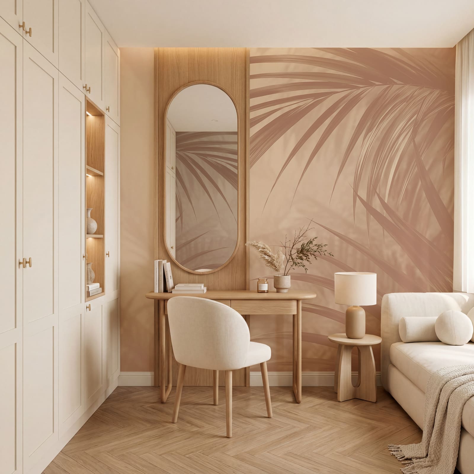 Diseño de fondo sereno con hojas de palmera Diseño de fondo sereno con hojas de palmera