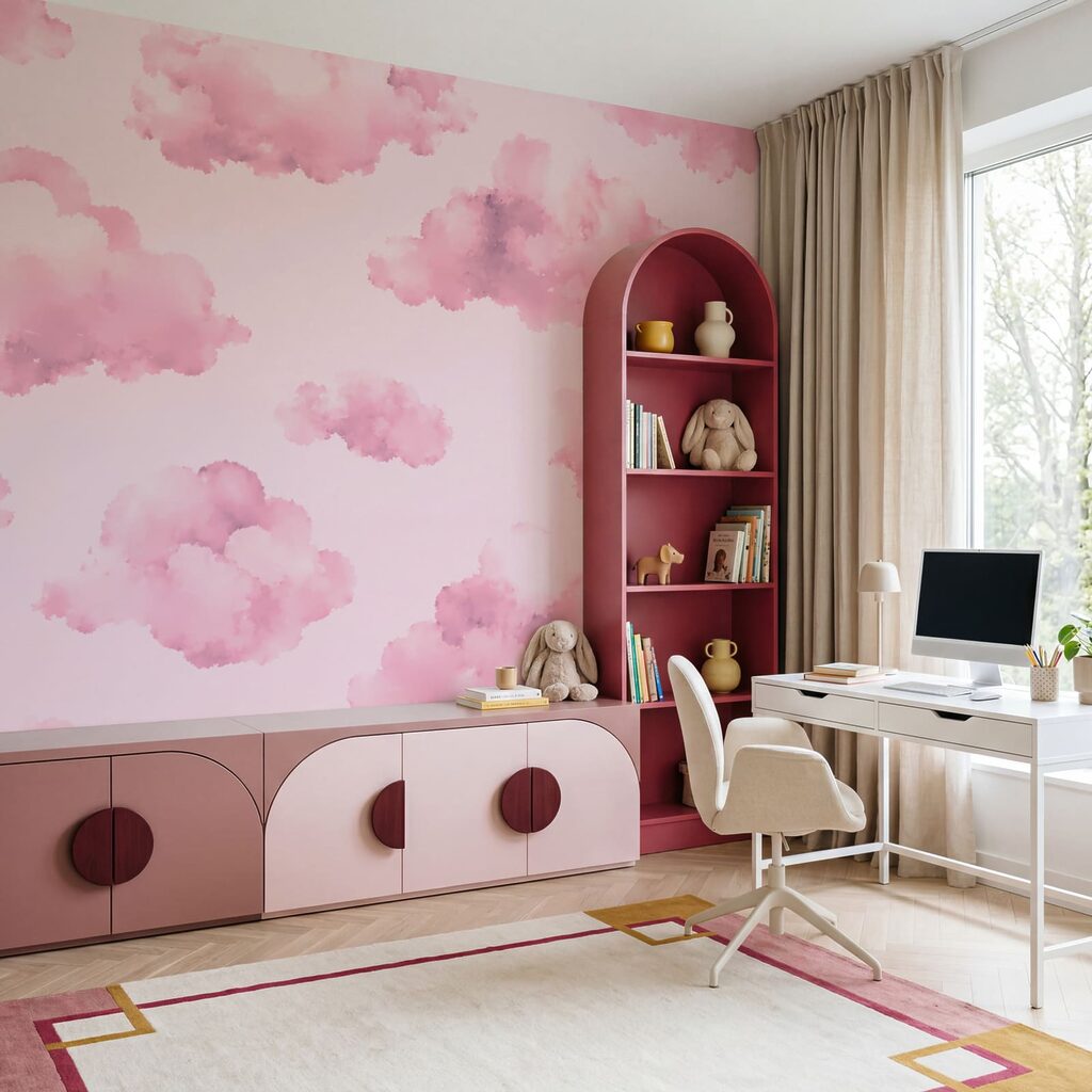 Nubes rosas sobre un fondo rosa Nubes rosas sobre un fondo rosa