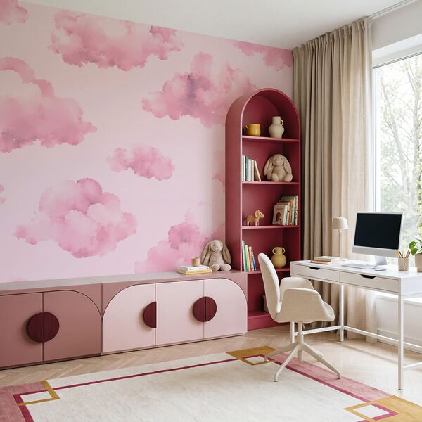 Nubes rosas sobre un fondo rosa Nubes rosas sobre un fondo rosa