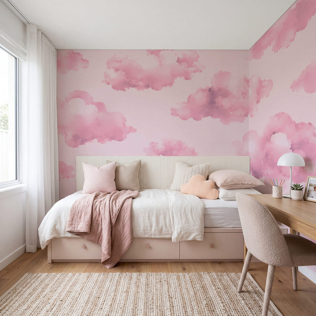 Nubes rosas sobre un fondo rosa Nubes rosas sobre un fondo rosa