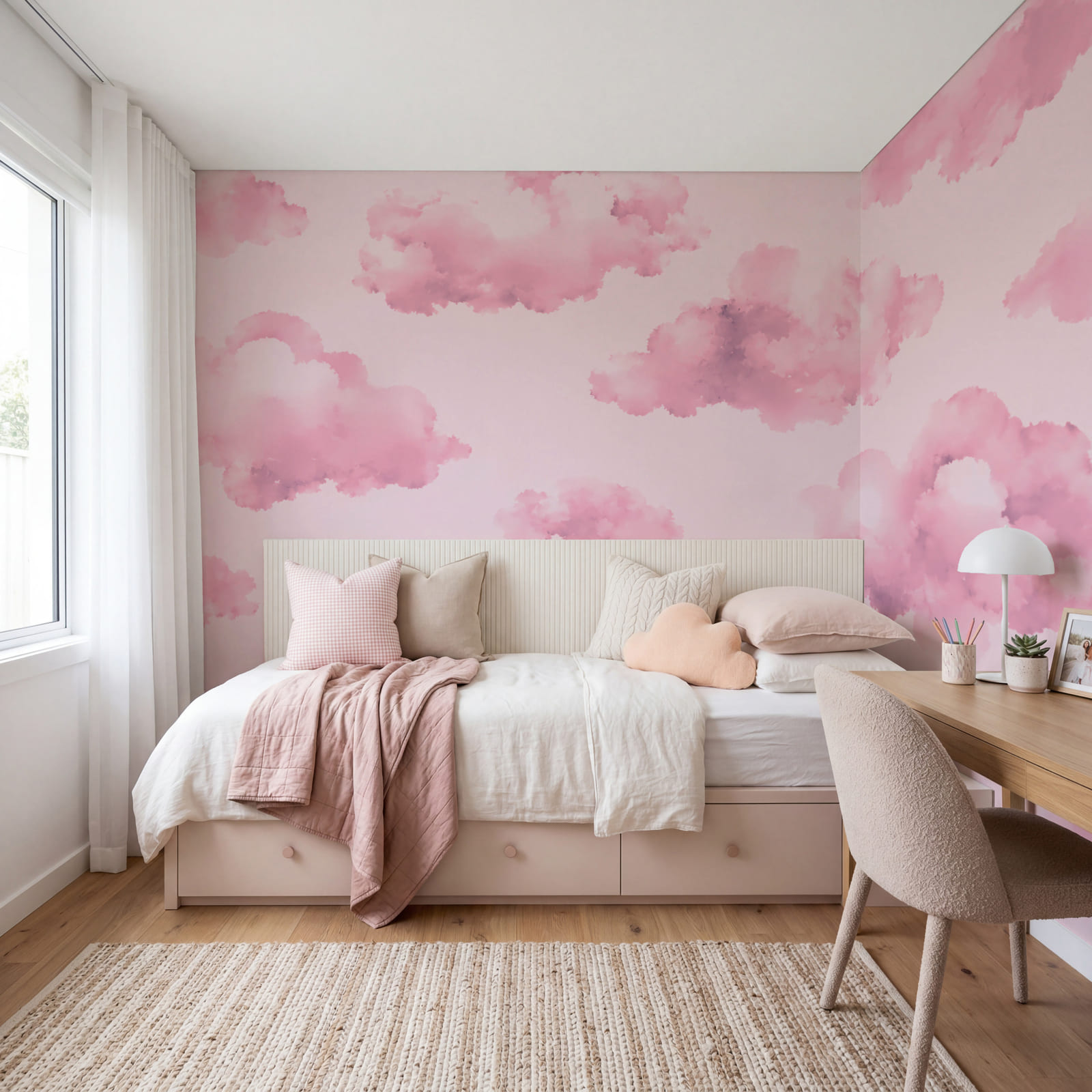 Nubes rosas sobre un fondo rosa Nubes rosas sobre un fondo rosa