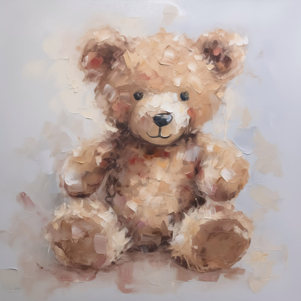 Painting of a teddy bear Painting of a teddy bear