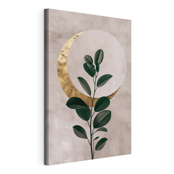 Cuadros Planta con hojas y una luna (SKU: s47085) Cuadros Cuadros Planta con hojas y una luna (SKU: s47085)