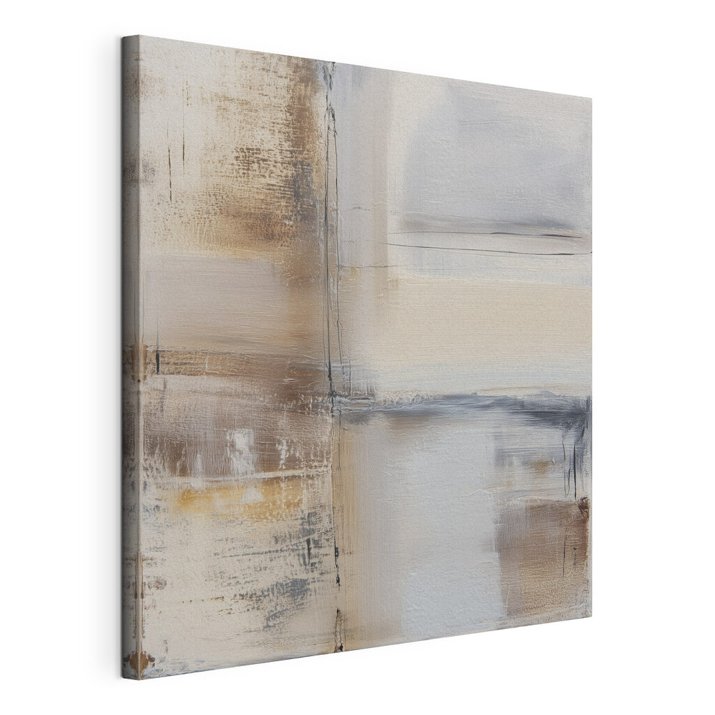 Painting of a white and brown square Painting of a white and brown square