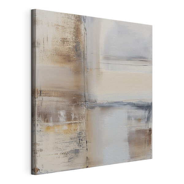 Painting of a white and brown square Painting of a white and brown square