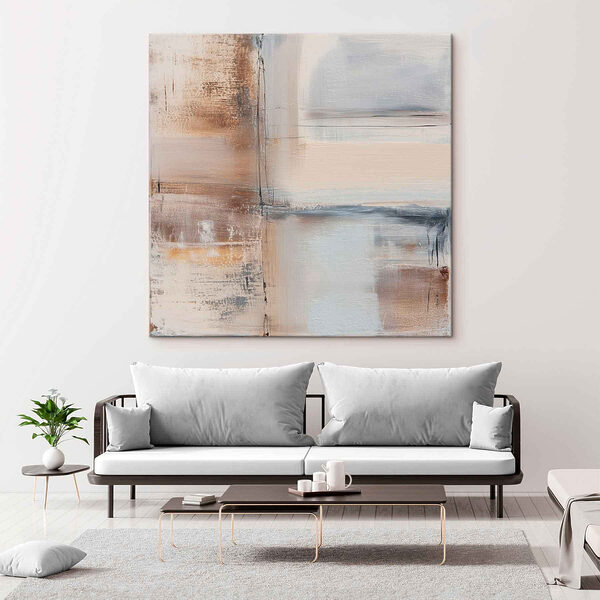 Painting of a white and brown square Painting of a white and brown square