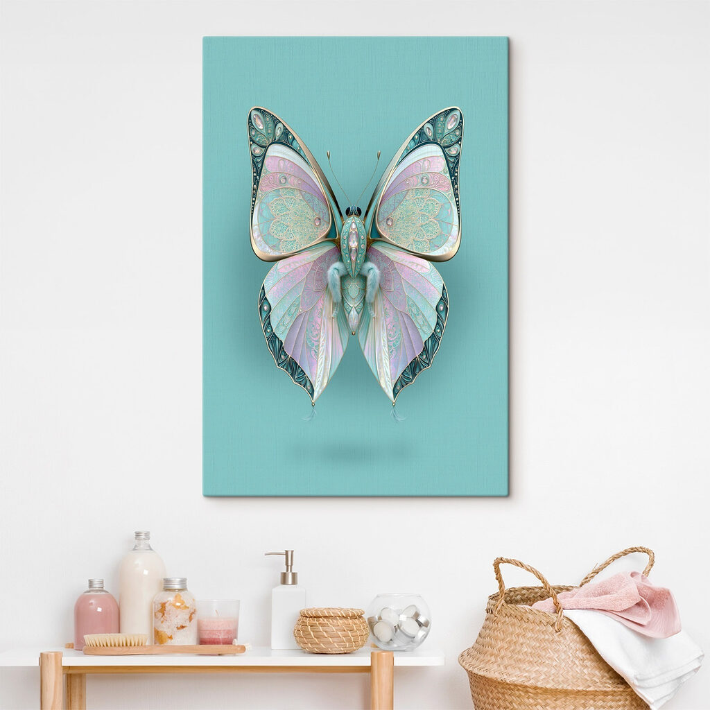 Butterfly with wings and a blue background