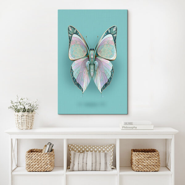 Butterfly with wings and a blue background