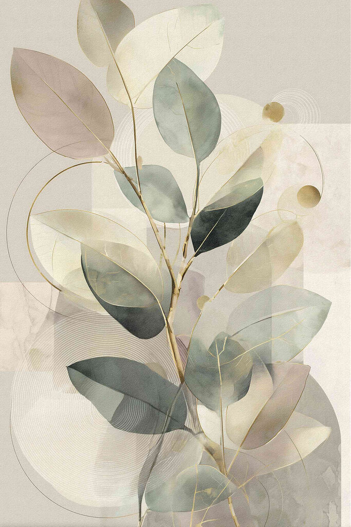 Soft tones and gentle leaf patterns