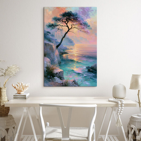 Tree on a cliff by the water