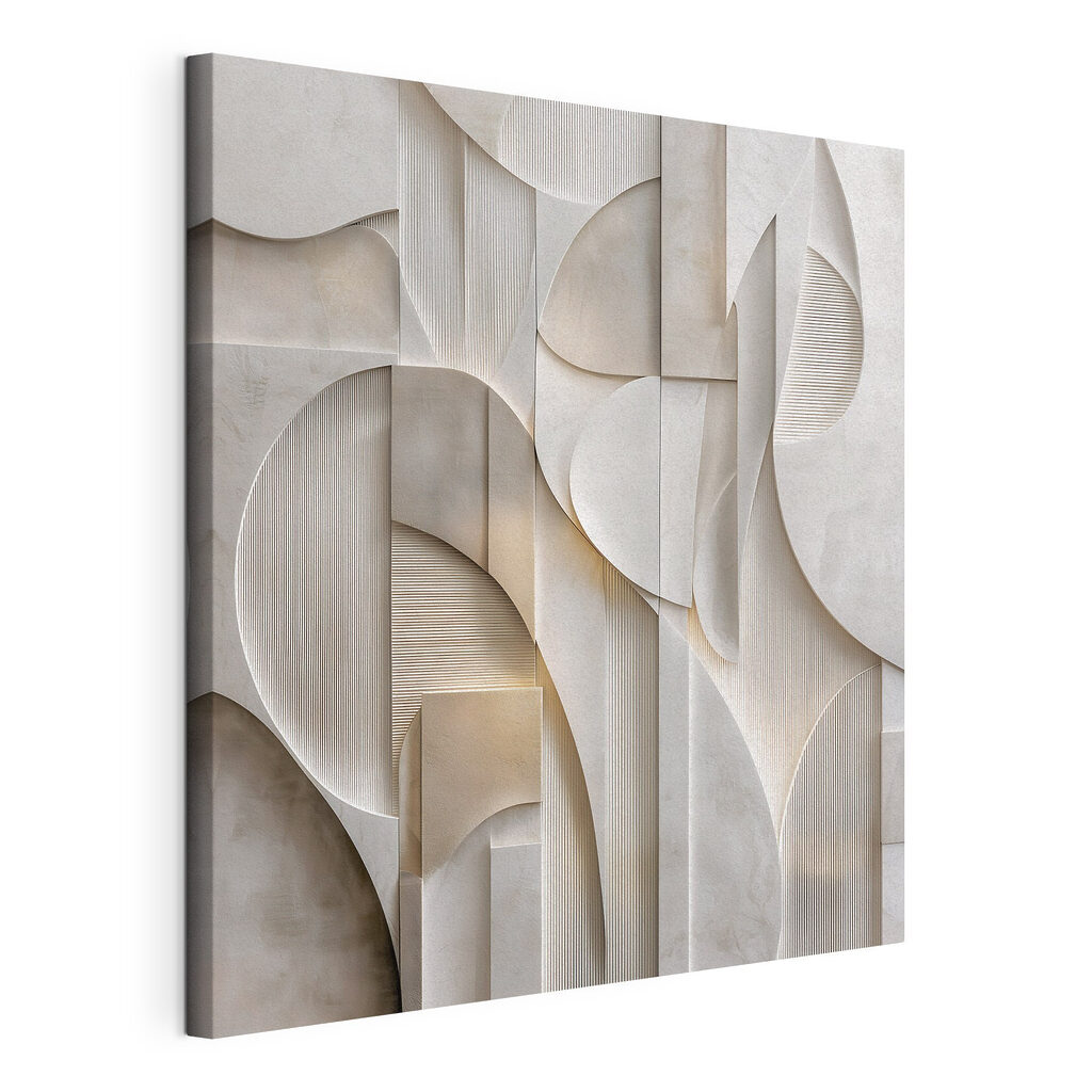 White wall with geometric shapes