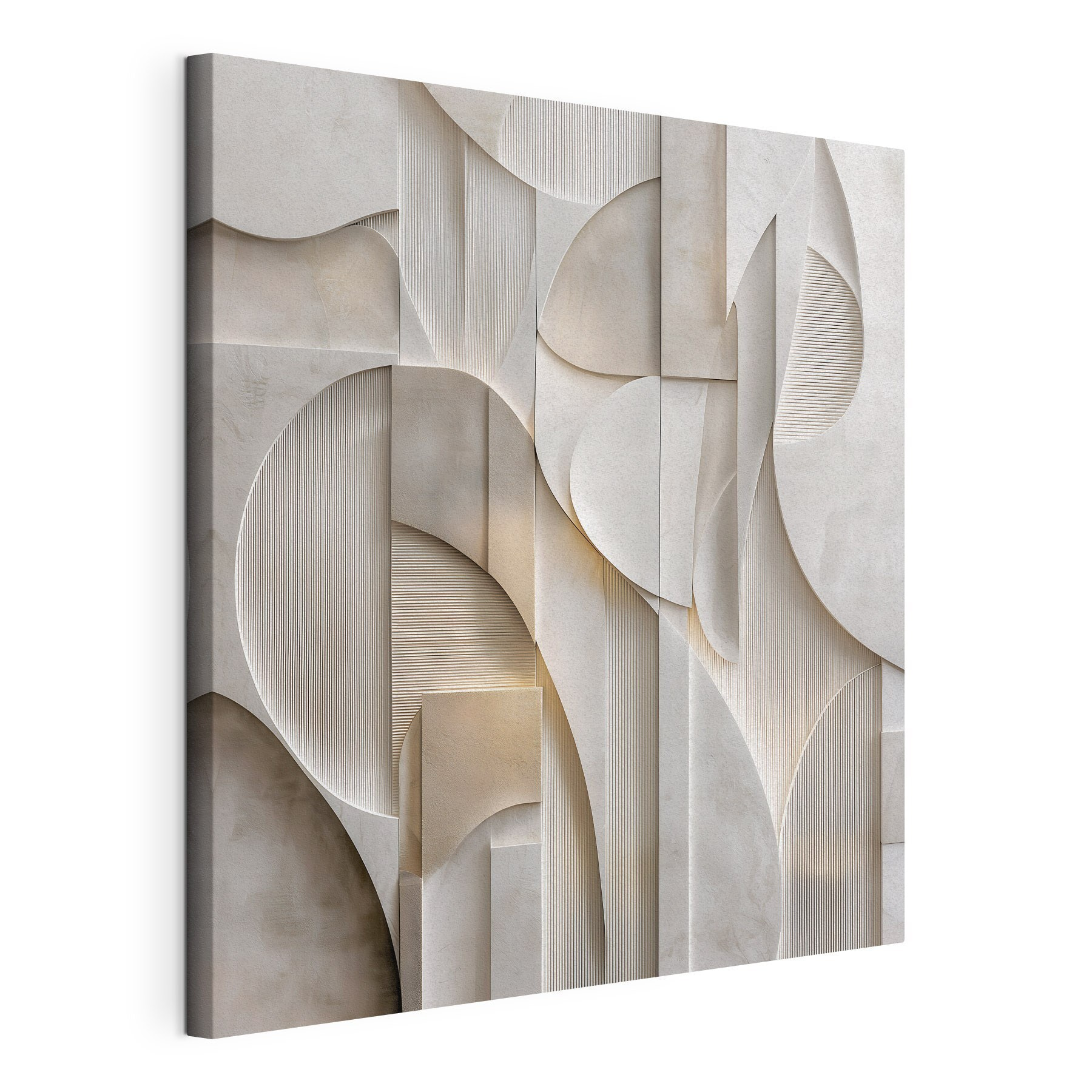 White wall with geometric shapes