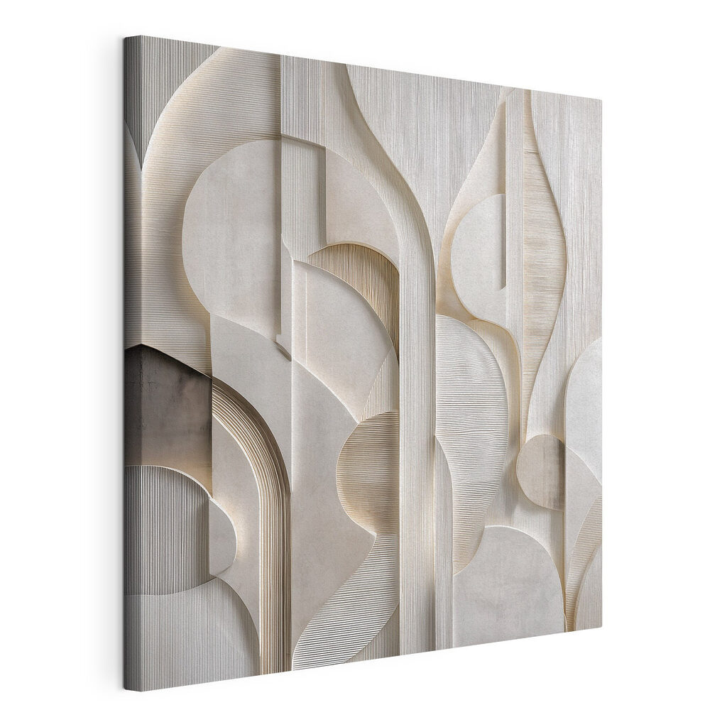 White wall with curved lines and curves