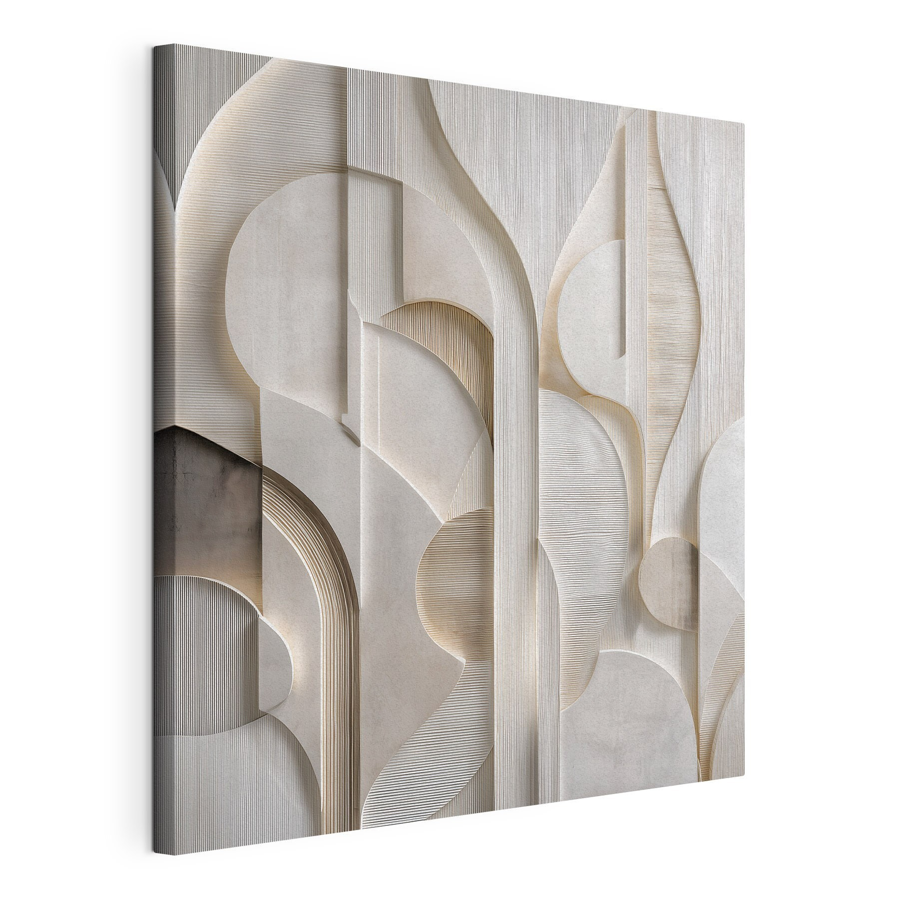 White wall with curved lines and curves