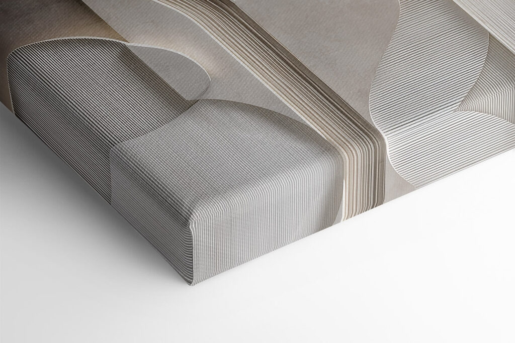 White wall with curved lines and curves