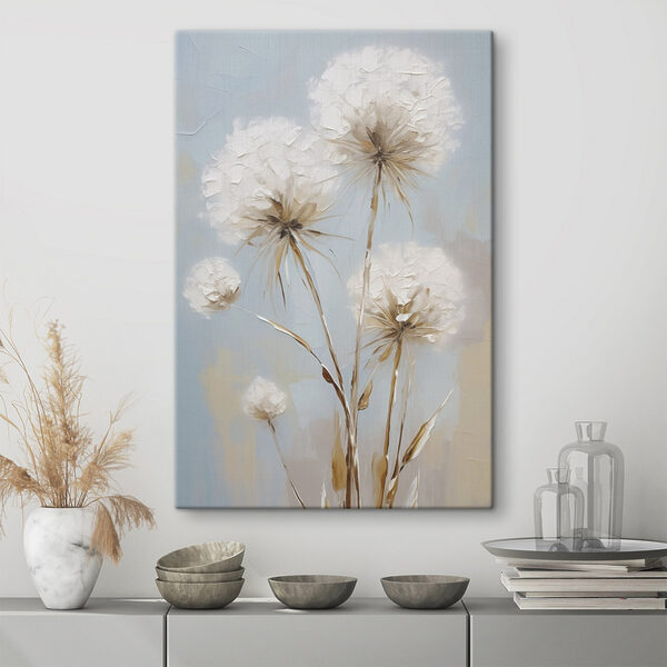 Painting of flowers on a blue background Painting of flowers on a blue background