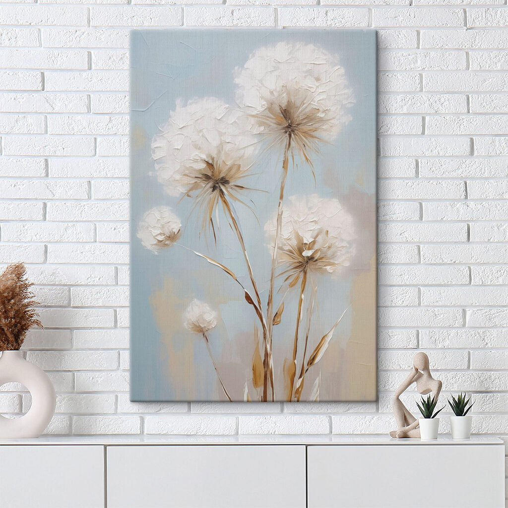 Painting of flowers on a blue background Painting of flowers on a blue background