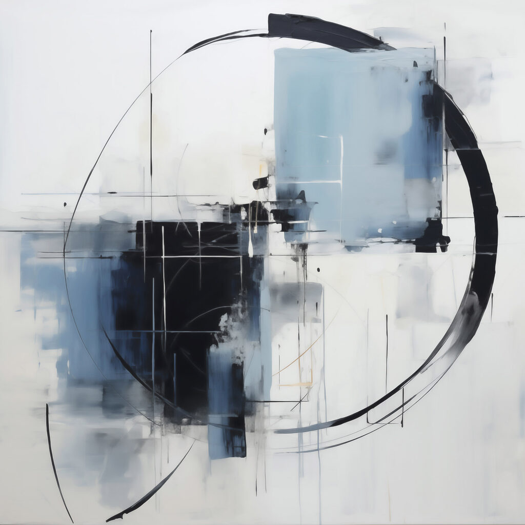 Painting of a circle and a black circle
