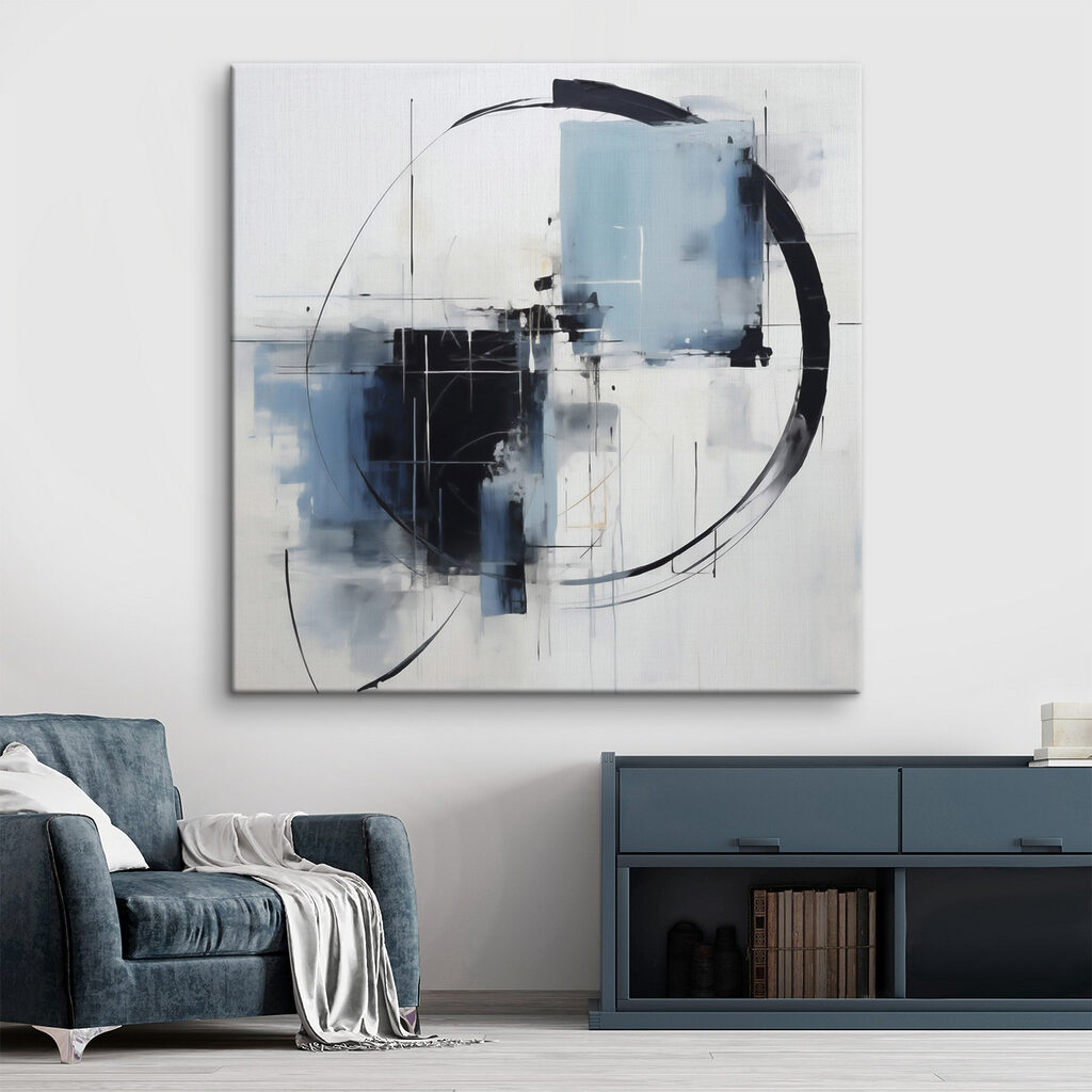 Painting of a circle and a black circle