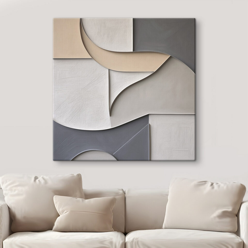 Wall art with a curved design Wall art with a curved design