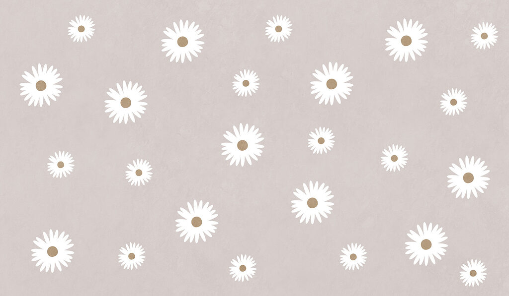 White flowers on a gray background