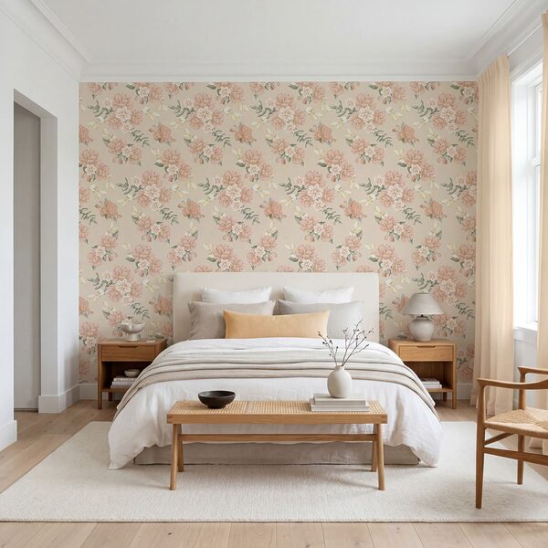 Diseño floral sobre fondo beige Diseño floral sobre fondo beige