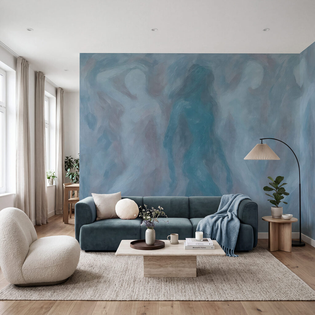 Un grupo de personas en una habitación gris