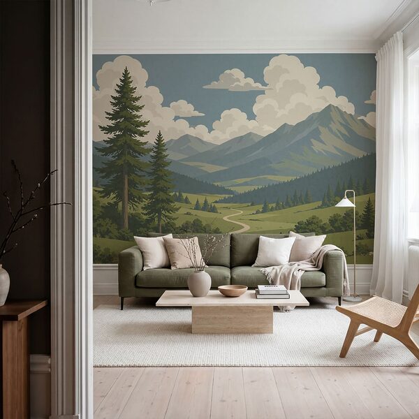 Paisaje con un sendero y montañas