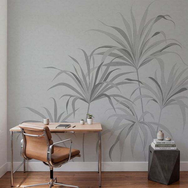 Fondo gris con hojas Fondo gris con hojas
