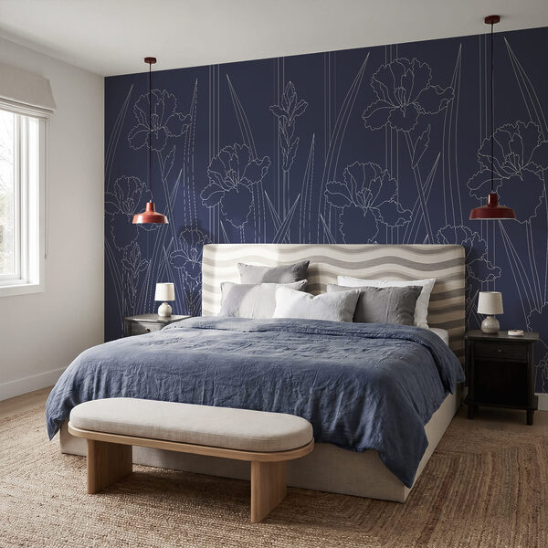 Diseño floral en azul y blanco Diseño floral en azul y blanco