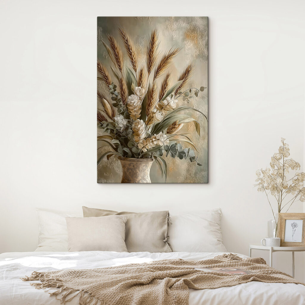 Painting of a bouquet of wheat