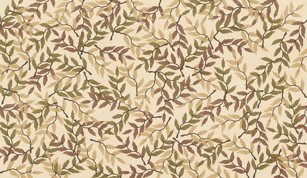 Pattern of leaves on a beige background