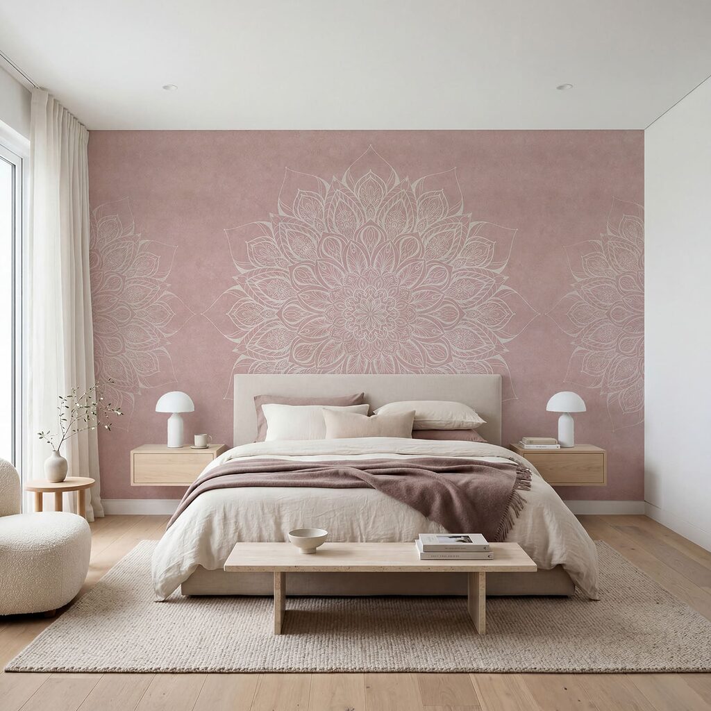 Mandala blanco y rosa Mandala blanco y rosa