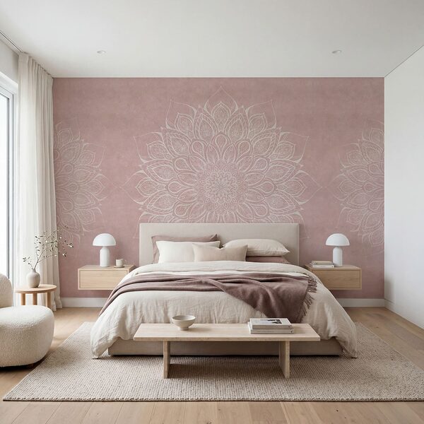 Mandala blanco y rosa Mandala blanco y rosa