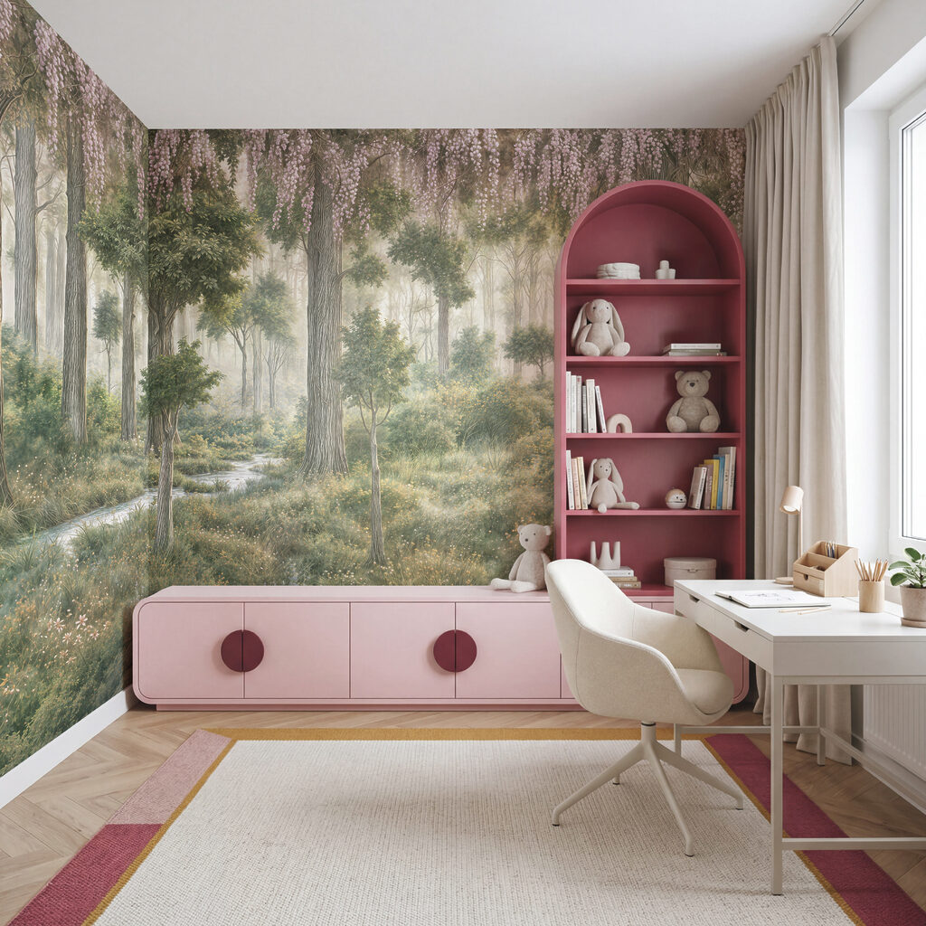 Cuadro de un bosque con árboles y plantas Cuadro de un bosque con árboles y plantas