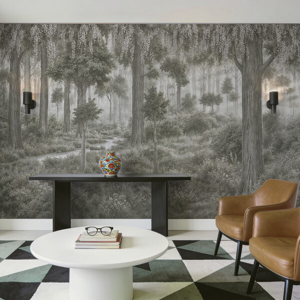 Cuadro de un bosque con árboles y plantas Cuadro de un bosque con árboles y plantas