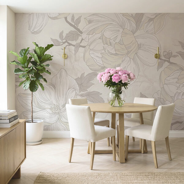 Diseño floral en blanco y gris Diseño floral en blanco y gris