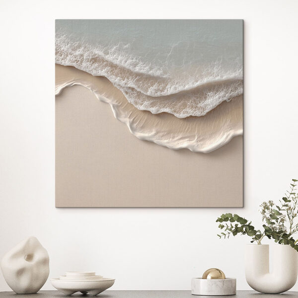 Waves and sand on a beach
