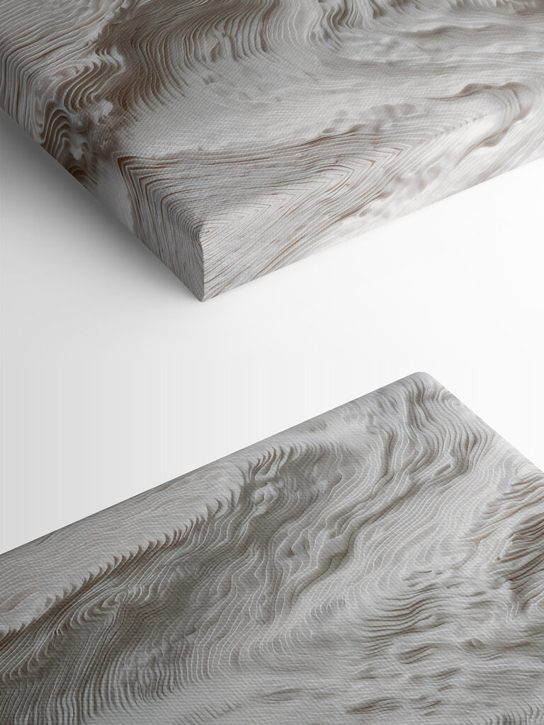 White surface with wavy lines White surface with wavy lines