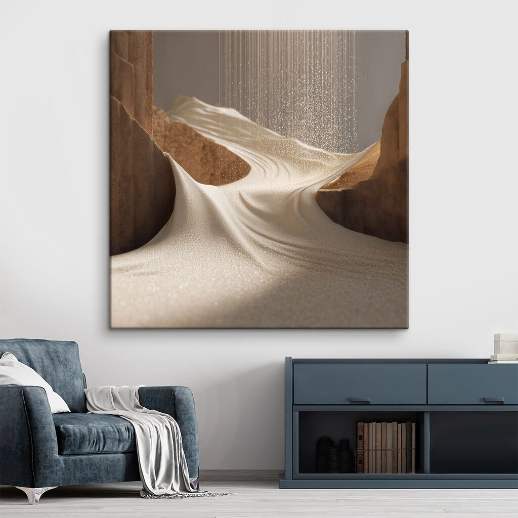 Sand flowing over rocks
