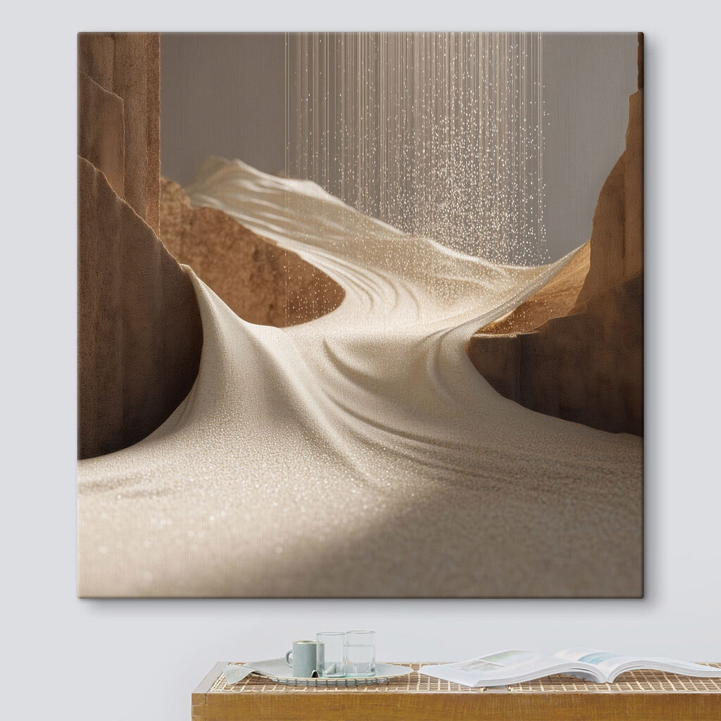 Sand flowing over rocks