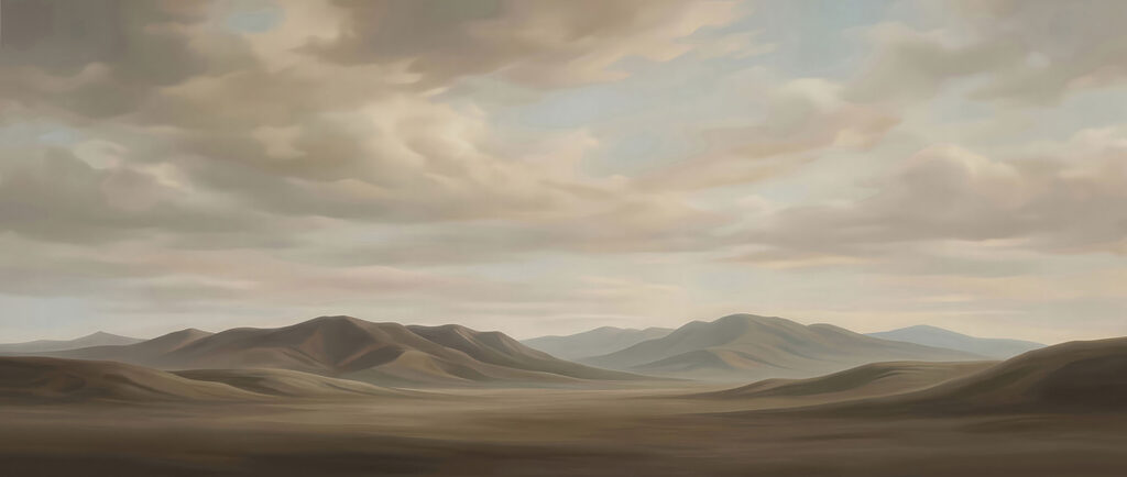 Landscape of a desert with hills and clouds Landscape of a desert with hills and clouds
