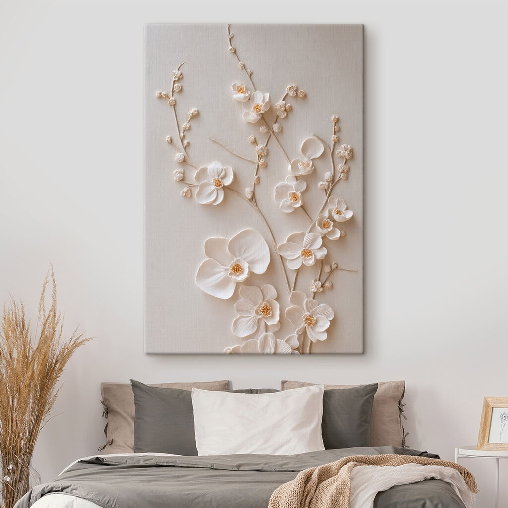 White flowers on a white surface
