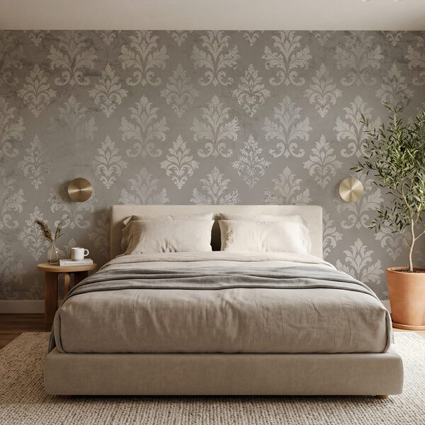 Papel pintado con flores de lis blancas Papel pintado con flores de lis blancas