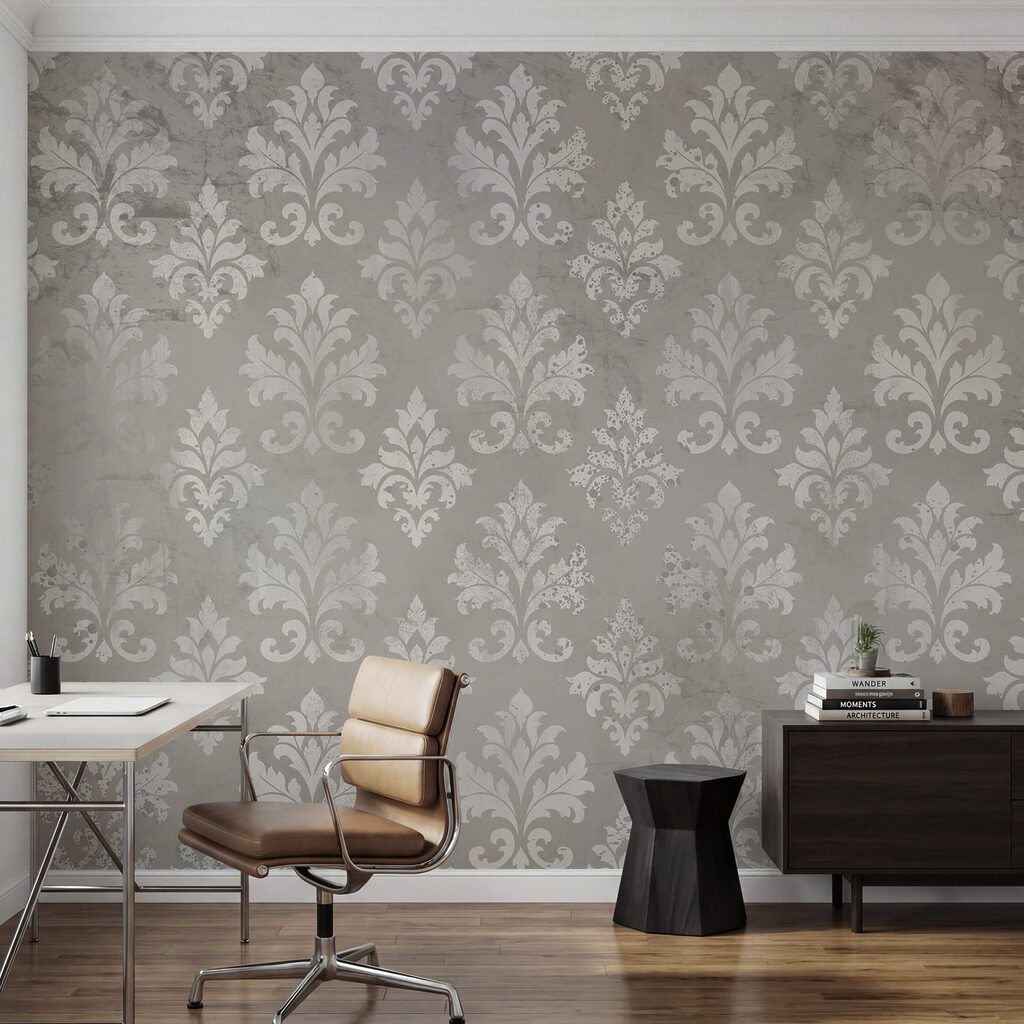 Papel pintado con flores de lis blancas Papel pintado con flores de lis blancas