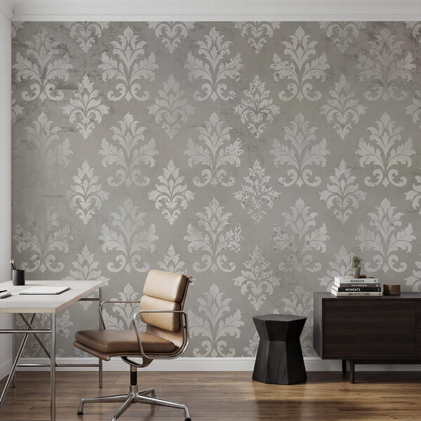 Papel pintado con flores de lis blancas Papel pintado con flores de lis blancas
