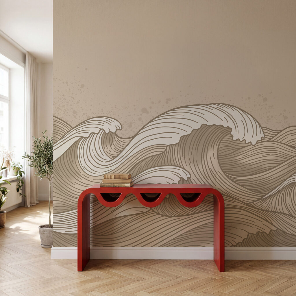 Dibujo de olas en el mar